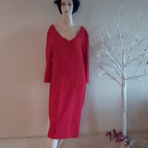 Joseph Ribkoff  Zip Red Dress Size 16 - Picture 2 of 9